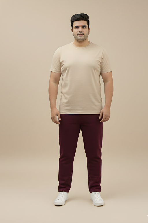 Plus Size Maroon  Premium Fleece Track Pants