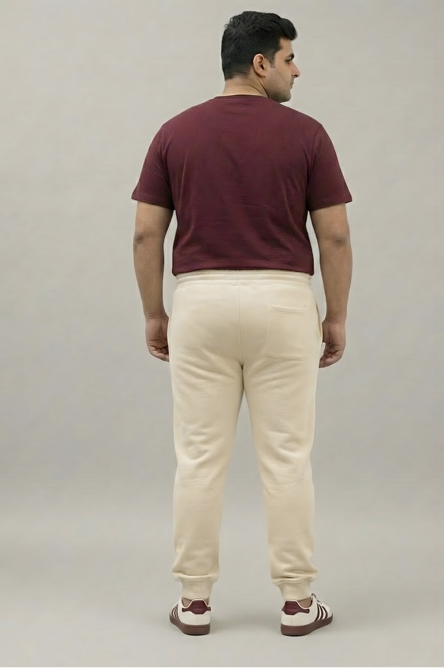 Plus Size Beige  Premium Fleece Joggers