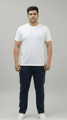 Plus Size Navy  Premium Fleece Track Pants