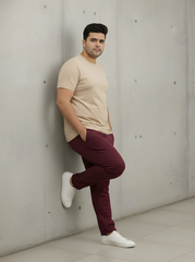 Plus Size Maroon  Premium Fleece Track Pants