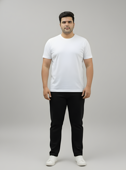 Plus Size Black  Premium Fleece Track Pants