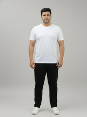 Plus Size Black  Premium Fleece Track Pants