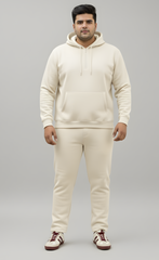 Plus Size Beige  Premium Fleece Joggers
