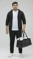 Plus Size Black  Premium Fleece Track Pants