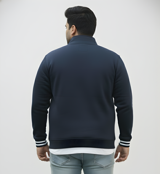 Plus Size Navy Premium Fleece Half-Zip Sweatshirt