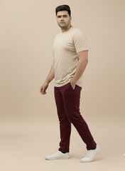 Plus Size Maroon  Premium Fleece Track Pants