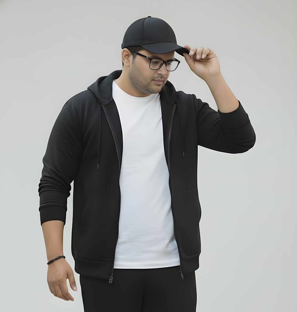 Plus Size Men’s  Zip-Open Hoodie