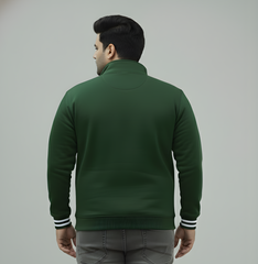 Plus Size Green Premium Fleece Half-Zip Sweatshirt