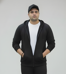 Plus Size Men’s  Zip-Open Hoodie