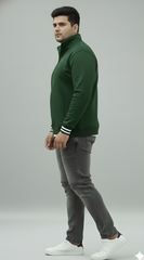 Plus Size Green Premium Fleece Half-Zip Sweatshirt