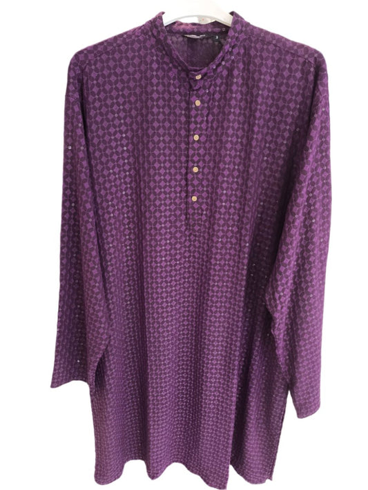 Purple  Sequence Embroidered Kurta