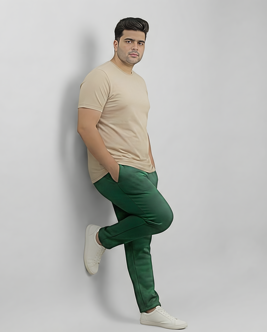 Plus Size Green Premium Fleece Track Pants
