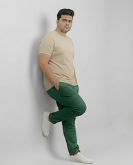 Plus Size Green Premium Fleece Track Pants