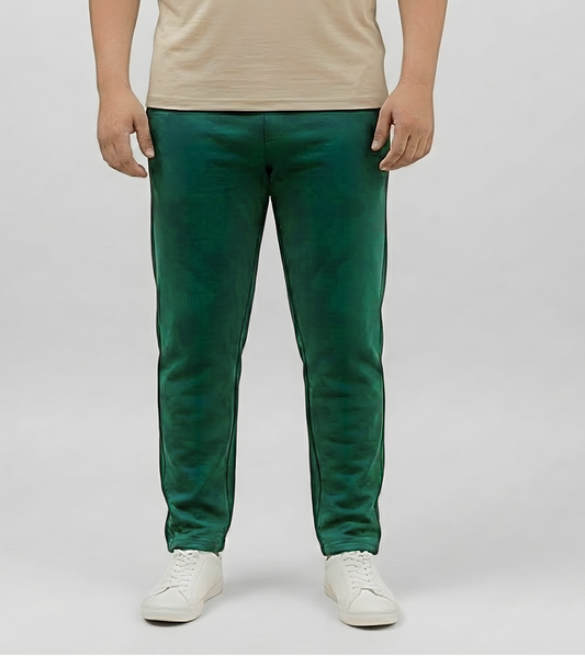 Plus Size Green Premium Fleece Track Pants